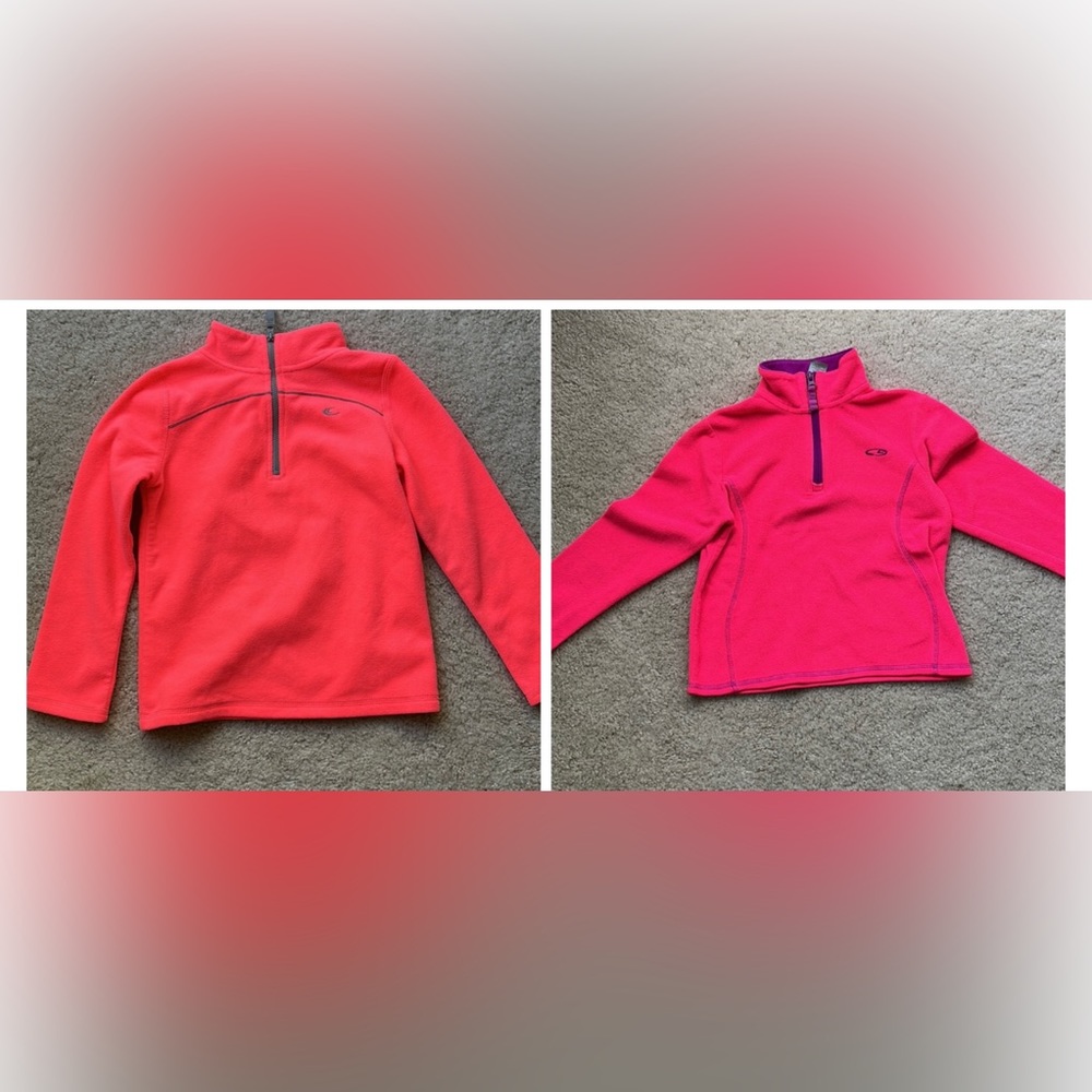 Bundle of 2 fleece long sleeve pull over half zip